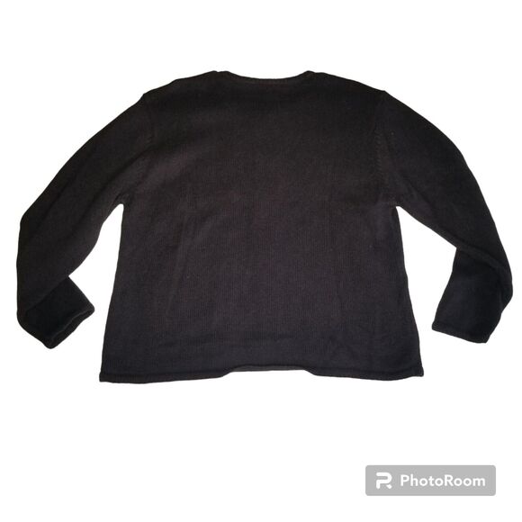 Crystal Kobe Snowman Skiing Ugly Christmas Cardigan Sweater Black Silver Medium - Picture 2 of 11